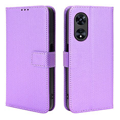 Handytasche Stand Schutzhülle Flip Leder Hülle BY1 für Oppo A1x 5G Violett