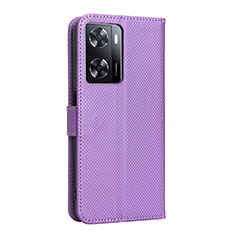 Handytasche Stand Schutzhülle Flip Leder Hülle BY1 für Oppo A57 4G Violett