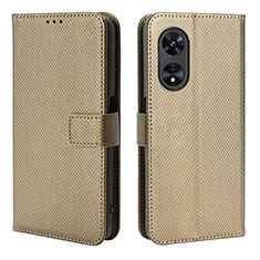 Handytasche Stand Schutzhülle Flip Leder Hülle BY1 für Oppo A58 4G Braun