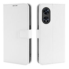 Handytasche Stand Schutzhülle Flip Leder Hülle BY1 für Oppo A78 5G Weiß