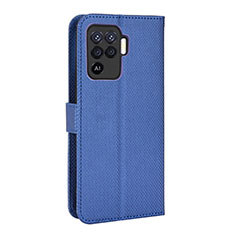 Handytasche Stand Schutzhülle Flip Leder Hülle BY1 für Oppo F19 Pro Blau