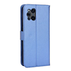 Handytasche Stand Schutzhülle Flip Leder Hülle BY1 für Oppo Find X3 5G Blau