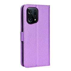 Handytasche Stand Schutzhülle Flip Leder Hülle BY1 für Oppo Find X5 5G Violett