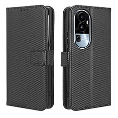 Handytasche Stand Schutzhülle Flip Leder Hülle BY1 für Oppo Reno10 Pro+ Plus 5G Schwarz