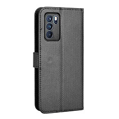 Handytasche Stand Schutzhülle Flip Leder Hülle BY1 für Oppo Reno6 Pro 5G India Schwarz