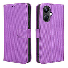 Handytasche Stand Schutzhülle Flip Leder Hülle BY1 für Realme 10 Pro+ Plus 5G Violett