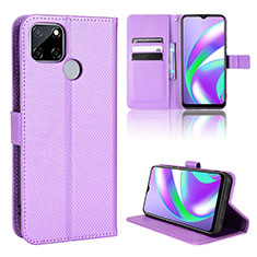 Handytasche Stand Schutzhülle Flip Leder Hülle BY1 für Realme 7i RMX2193 Violett