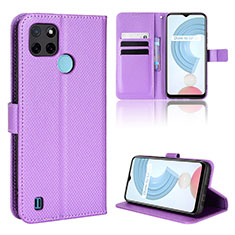 Handytasche Stand Schutzhülle Flip Leder Hülle BY1 für Realme C25Y India Violett