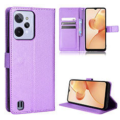 Handytasche Stand Schutzhülle Flip Leder Hülle BY1 für Realme C31 Violett