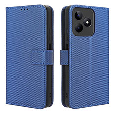 Handytasche Stand Schutzhülle Flip Leder Hülle BY1 für Realme C51 Blau