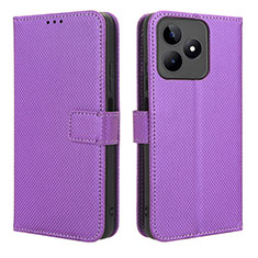 Handytasche Stand Schutzhülle Flip Leder Hülle BY1 für Realme C53 India Violett