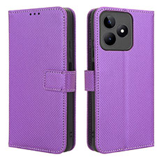 Handytasche Stand Schutzhülle Flip Leder Hülle BY1 für Realme C53 Violett