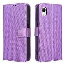 Handytasche Stand Schutzhülle Flip Leder Hülle BY1 für Samsung Galaxy A23 5G SC-56C Violett