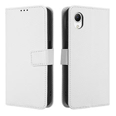 Handytasche Stand Schutzhülle Flip Leder Hülle BY1 für Samsung Galaxy A23 5G SC-56C Weiß