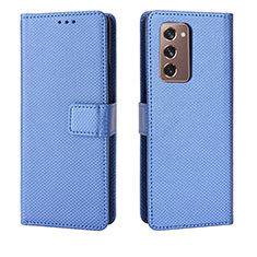 Handytasche Stand Schutzhülle Flip Leder Hülle BY1 für Samsung Galaxy Z Fold2 5G Blau