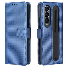 Handytasche Stand Schutzhülle Flip Leder Hülle BY1 für Samsung Galaxy Z Fold3 5G Blau