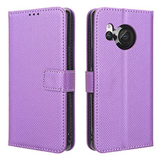 Handytasche Stand Schutzhülle Flip Leder Hülle BY1 für Sharp Aquos R8s Violett