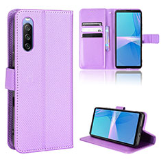 Handytasche Stand Schutzhülle Flip Leder Hülle BY1 für Sony Xperia 10 III Lite Violett