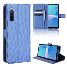 Handytasche Stand Schutzhülle Flip Leder Hülle BY1 für Sony Xperia 10 III SOG04 Blau