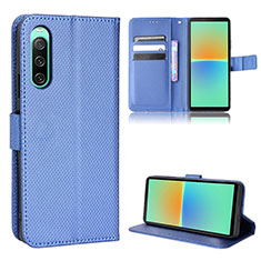 Handytasche Stand Schutzhülle Flip Leder Hülle BY1 für Sony Xperia 10 IV Blau