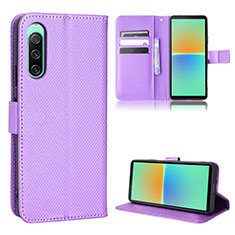 Handytasche Stand Schutzhülle Flip Leder Hülle BY1 für Sony Xperia 10 IV Violett