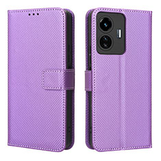 Handytasche Stand Schutzhülle Flip Leder Hülle BY1 für Vivo iQOO Z6 Lite 5G Violett