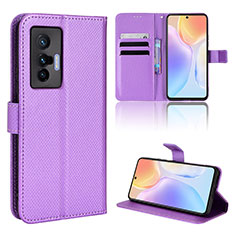 Handytasche Stand Schutzhülle Flip Leder Hülle BY1 für Vivo X70 5G Violett