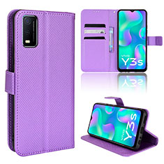 Handytasche Stand Schutzhülle Flip Leder Hülle BY1 für Vivo Y3s (2021) Violett