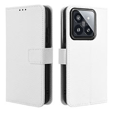 Handytasche Stand Schutzhülle Flip Leder Hülle BY1 für Xiaomi Mi 14 Pro 5G Weiß