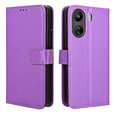 Handytasche Stand Schutzhülle Flip Leder Hülle BY1 für Xiaomi Poco C65 Violett