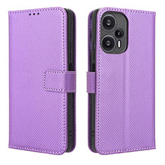 Handytasche Stand Schutzhülle Flip Leder Hülle BY1 für Xiaomi Poco F5 5G Violett