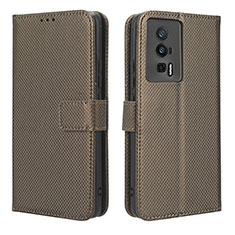 Handytasche Stand Schutzhülle Flip Leder Hülle BY1 für Xiaomi Redmi K60 5G Braun