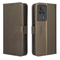 Handytasche Stand Schutzhülle Flip Leder Hülle BY1 für Xiaomi Redmi K60E 5G Braun