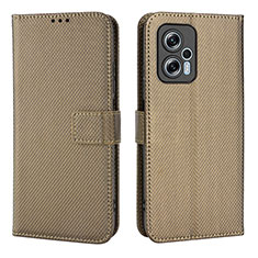 Handytasche Stand Schutzhülle Flip Leder Hülle BY1 für Xiaomi Redmi Note 11T Pro+ Plus 5G Braun