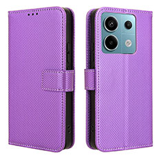 Handytasche Stand Schutzhülle Flip Leder Hülle BY1 für Xiaomi Redmi Note 13 Pro 5G Violett