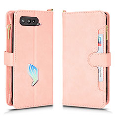 Handytasche Stand Schutzhülle Flip Leder Hülle BY2 für Asus ROG Phone 5 Ultimate Rosegold