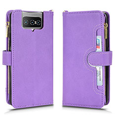 Handytasche Stand Schutzhülle Flip Leder Hülle BY2 für Asus Zenfone 7 Pro ZS671KS Violett