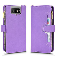 Handytasche Stand Schutzhülle Flip Leder Hülle BY2 für Asus Zenfone 7 ZS670KS Violett