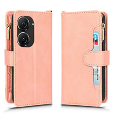 Handytasche Stand Schutzhülle Flip Leder Hülle BY2 für Asus Zenfone 9 Rosegold