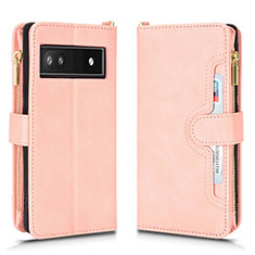 Handytasche Stand Schutzhülle Flip Leder Hülle BY2 für Google Pixel 6a 5G Rosegold