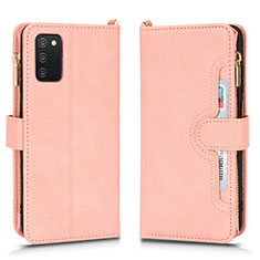 Handytasche Stand Schutzhülle Flip Leder Hülle BY2 für Samsung Galaxy A02s Rosegold