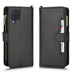 Handytasche Stand Schutzhülle Flip Leder Hülle BY2 für Samsung Galaxy A22 4G Schwarz