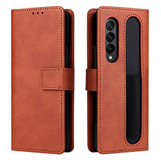 Handytasche Stand Schutzhülle Flip Leder Hülle BY2 für Samsung Galaxy Z Fold3 5G Braun