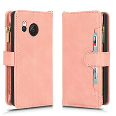 Handytasche Stand Schutzhülle Flip Leder Hülle BY2 für Sharp Aquos R8 Rosegold