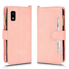 Handytasche Stand Schutzhülle Flip Leder Hülle BY2 für Sharp Aquos wish Rosegold