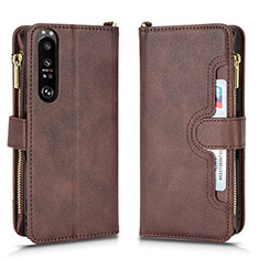 Handytasche Stand Schutzhülle Flip Leder Hülle BY2 für Sony Xperia 1 III Braun