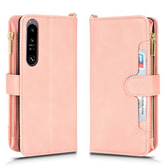 Handytasche Stand Schutzhülle Flip Leder Hülle BY2 für Sony Xperia 1 IV Rosegold