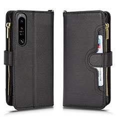 Handytasche Stand Schutzhülle Flip Leder Hülle BY2 für Sony Xperia 1 IV Schwarz