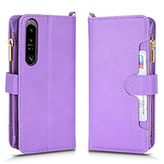 Handytasche Stand Schutzhülle Flip Leder Hülle BY2 für Sony Xperia 1 IV SO-51C Violett