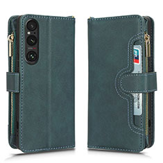 Handytasche Stand Schutzhülle Flip Leder Hülle BY2 für Sony Xperia 1 V Grün